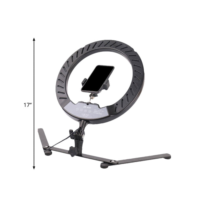 Lisslune | Modern LED Fill Flash Light Black Round USB Marker Light with Metallic Shade
