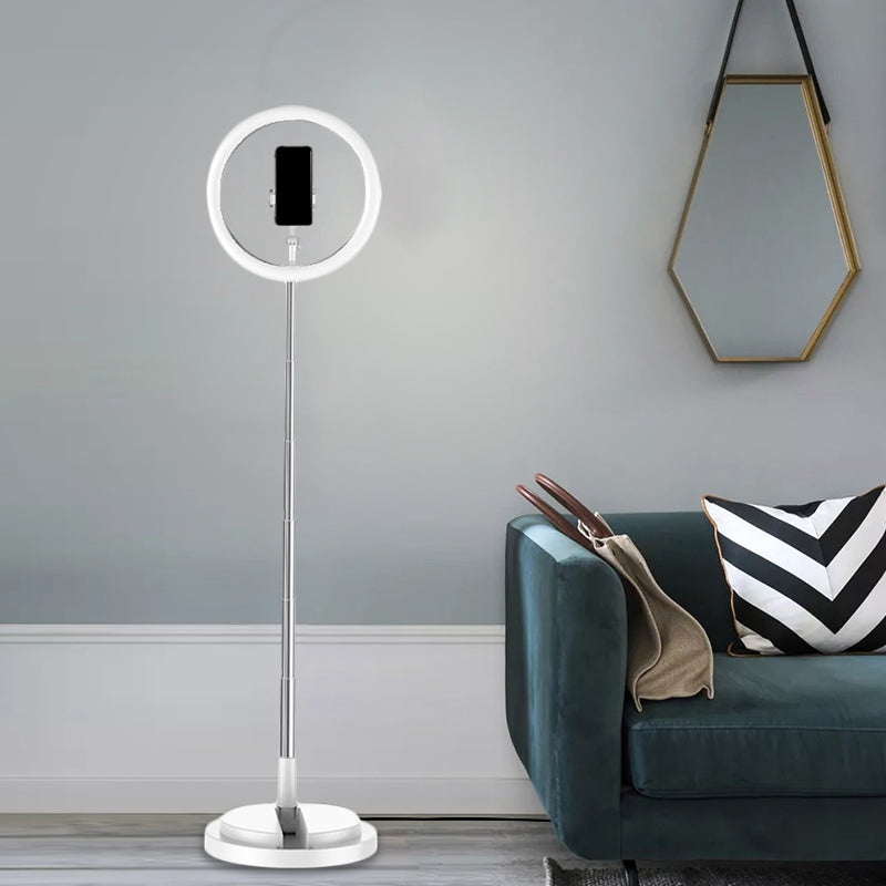 Lisslune | Round Metal USB Makeup Lamp Minimalist Black/White/Pink LED Fill Light for Phone Stand
