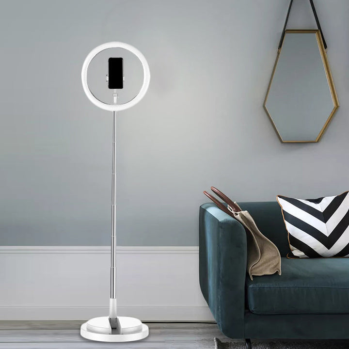 Lisslune | Round Metal USB Makeup Lamp Minimalist Black/White/Pink LED Fill Light for Phone Stand