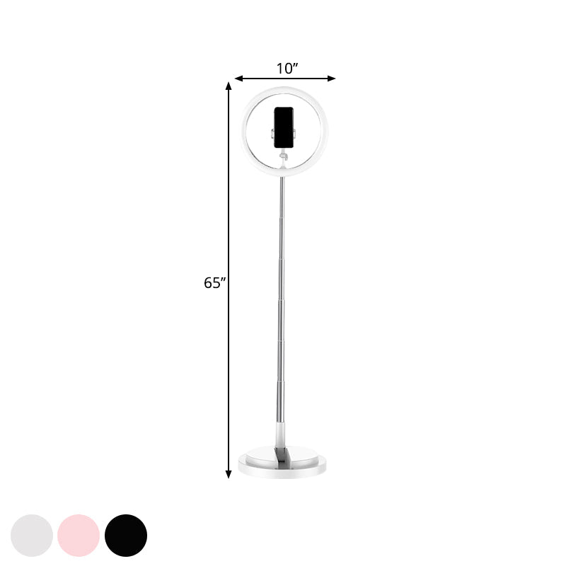 Lisslune | Round Metal USB Makeup Lamp Minimalist Black/White/Pink LED Fill Light for Phone Stand
