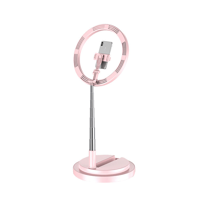 Lisslune | Round Metal USB Makeup Lamp Minimalist Black/White/Pink LED Fill Light for Phone Stand