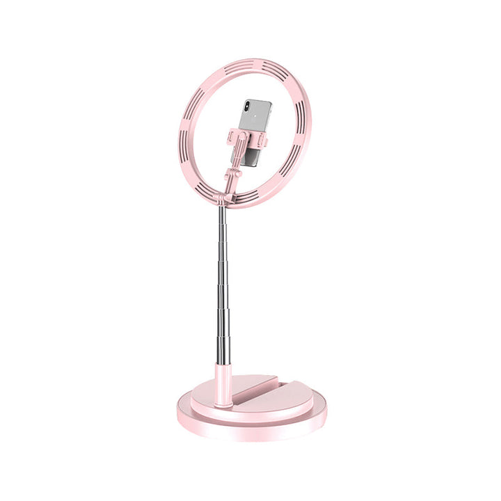 Lisslune | Round Metal USB Makeup Lamp Minimalist Black/White/Pink LED Fill Light for Phone Stand