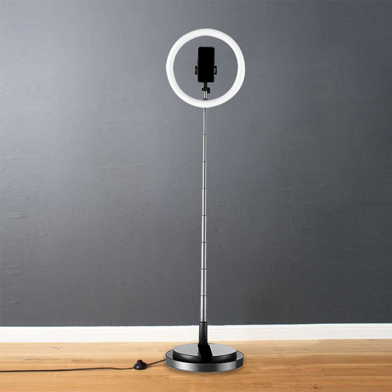 Lisslune | Round Metal USB Makeup Lamp Minimalist Black/White/Pink LED Fill Light for Phone Stand