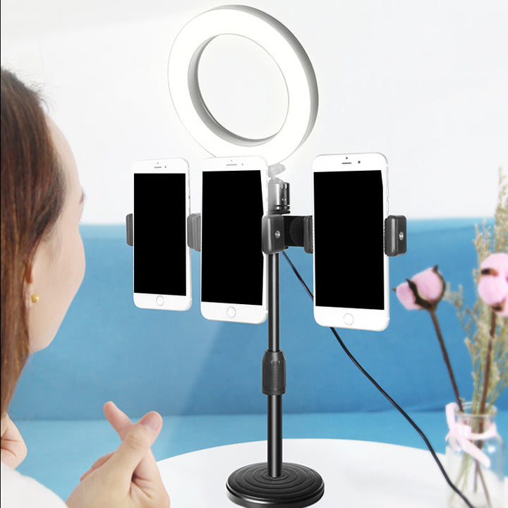 Lisslune | Phone Support LED Fill Flush Lamp Modern Black Finish USB Makeup Light with Round Metal Shade