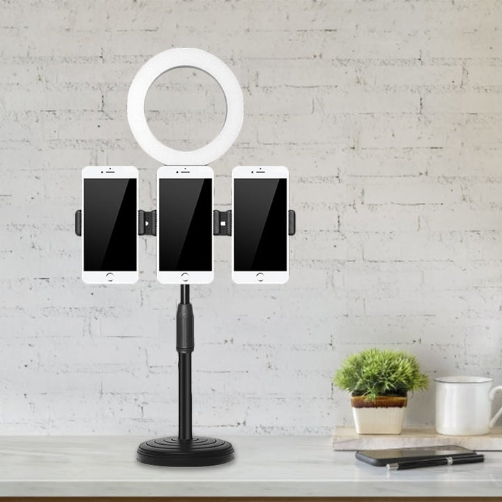 Lisslune | Phone Support LED Fill Flush Lamp Modern Black Finish USB Makeup Light with Round Metal Shade