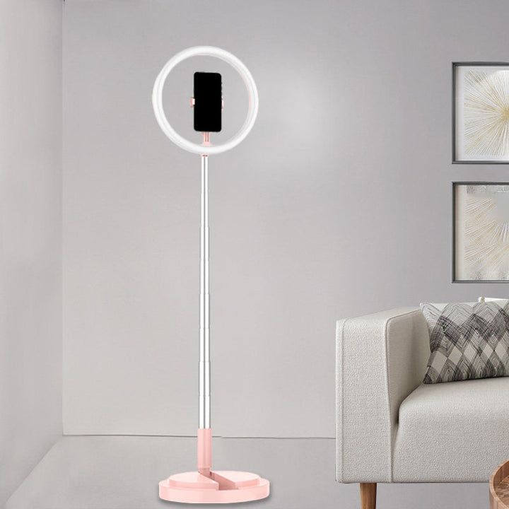 Lisslune | Modern Round LED Makeup Lamp Metallic Hand Holder USB Fill Light in Black/White/Pink