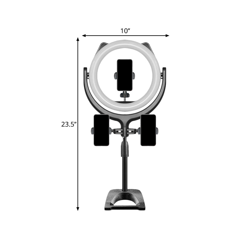 Lisslune | Minimal LED Mirror Lighting Black Surface Cat Ear USB Fill Lamp with Metallic Shade