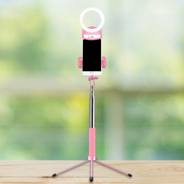 Lisslune | Ring Makeup Lamp Contemporary Metal Phone Holder LED Fill Light in Pink