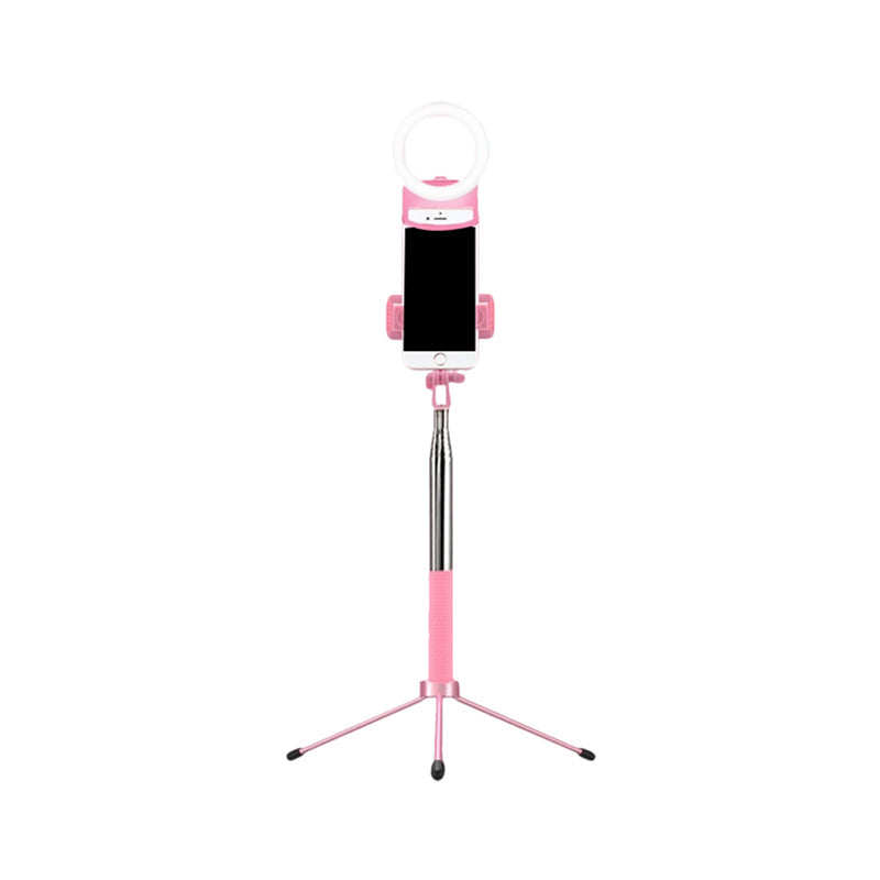 Lisslune | Ring Makeup Lamp Contemporary Metal Phone Holder LED Fill Light in Pink