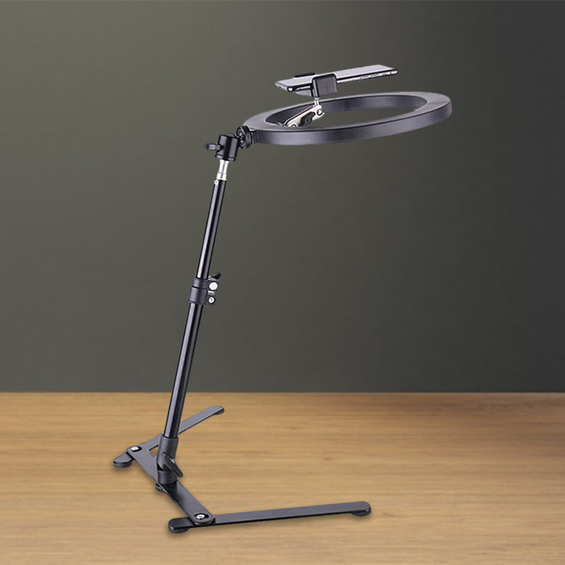 Lisslune | Round Fill Light Modernity Metallic Black Surface LED Make-Up Lamp with USB Connection