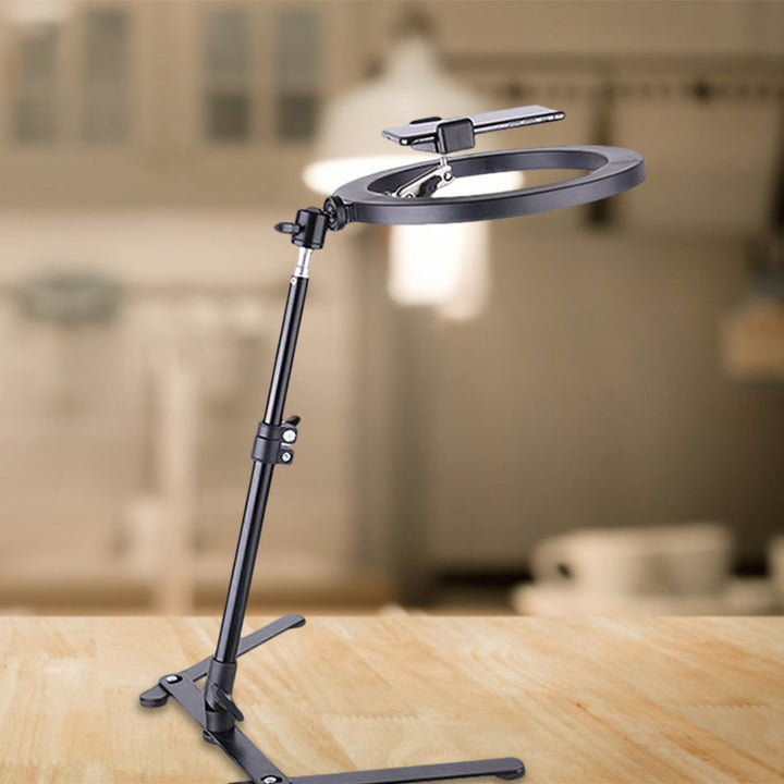 Lisslune | Round Fill Light Modernity Metallic Black Surface LED Make-Up Lamp with USB Connection