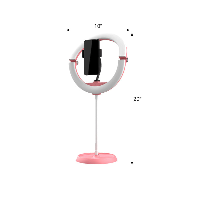 Lisslune | Simple Folded Round Vanity Lamp Metal Mobile Phone Holder LED Fill Light in Black/White/Pink