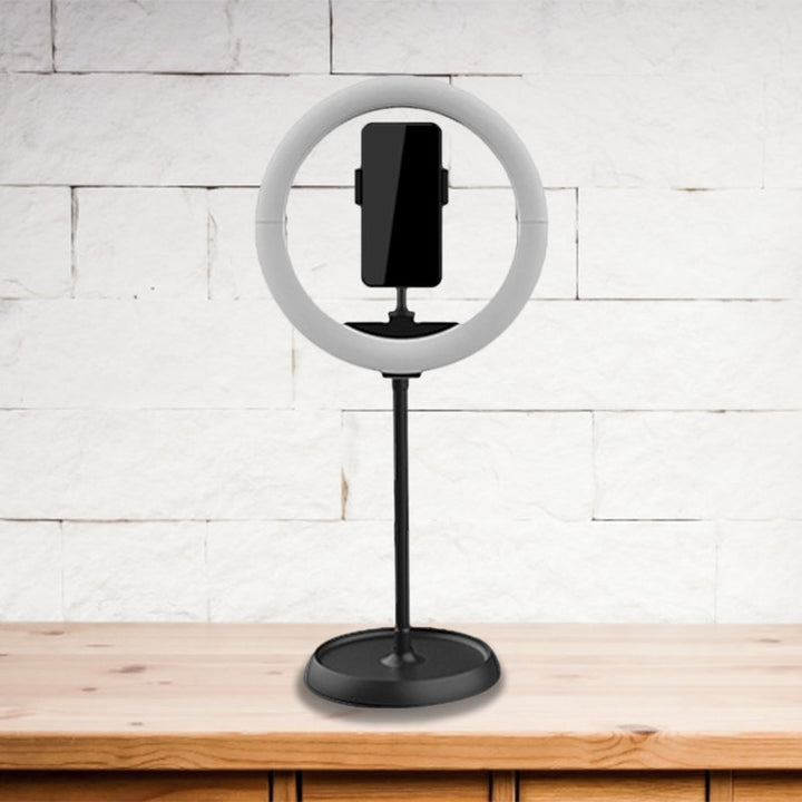 Lisslune | Simple Folded Round Vanity Lamp Metal Mobile Phone Holder LED Fill Light in Black/White/Pink