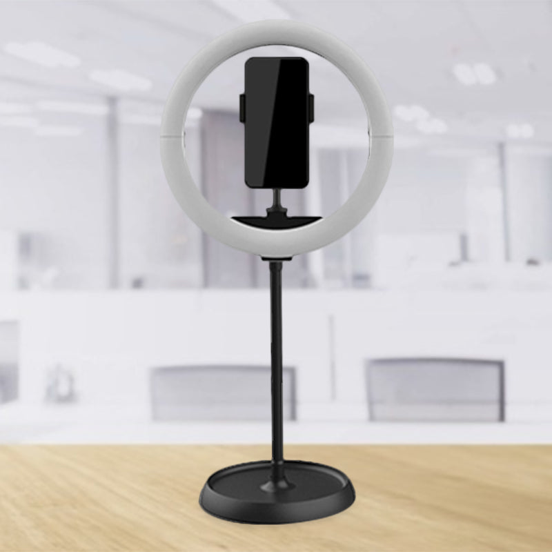 Lisslune | Simple Folded Round Vanity Lamp Metal Mobile Phone Holder LED Fill Light in Black/White/Pink