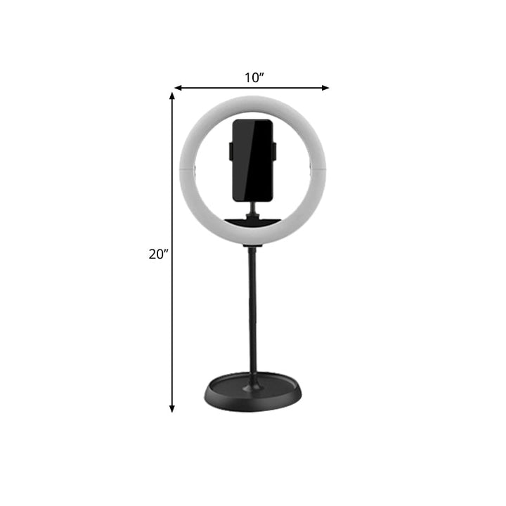 Lisslune | Simple Folded Round Vanity Lamp Metal Mobile Phone Holder LED Fill Light in Black/White/Pink