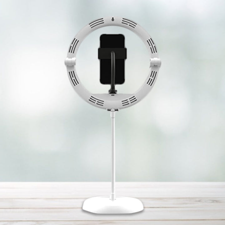 Lisslune | Simple Folded Round Vanity Lamp Metal Mobile Phone Holder LED Fill Light in Black/White/Pink