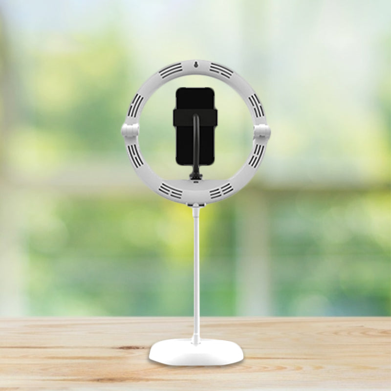 Lisslune | Simple Folded Round Vanity Lamp Metal Mobile Phone Holder LED Fill Light in Black/White/Pink