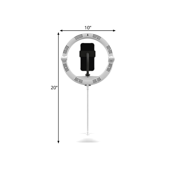 Lisslune | Simple Folded Round Vanity Lamp Metal Mobile Phone Holder LED Fill Light in Black/White/Pink