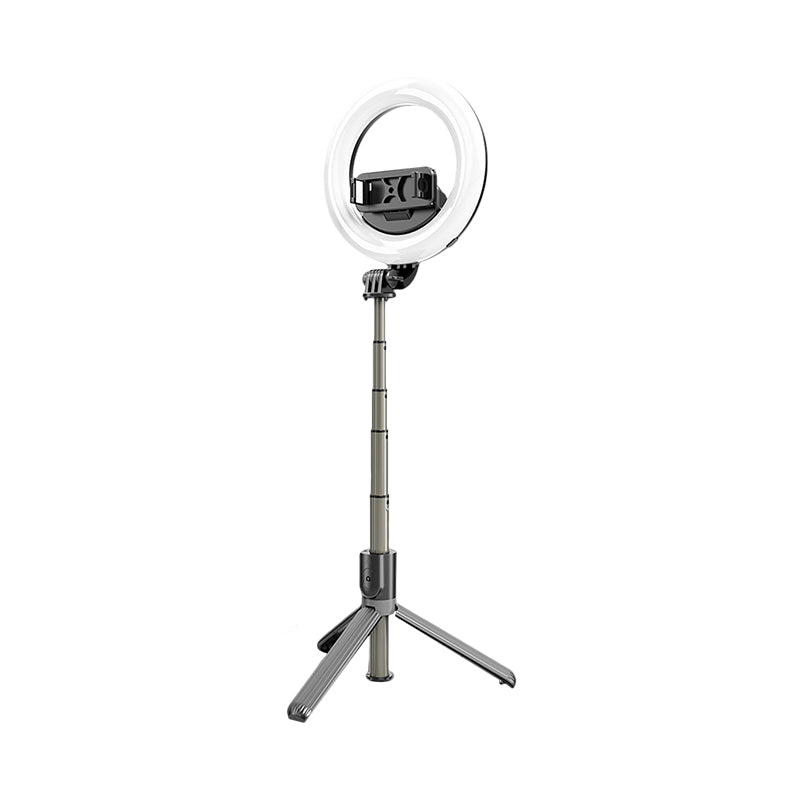 Lisslune | Minimal Round Vanity Light Metal Mobile Phone Support Tripod LED Fill Light in Black