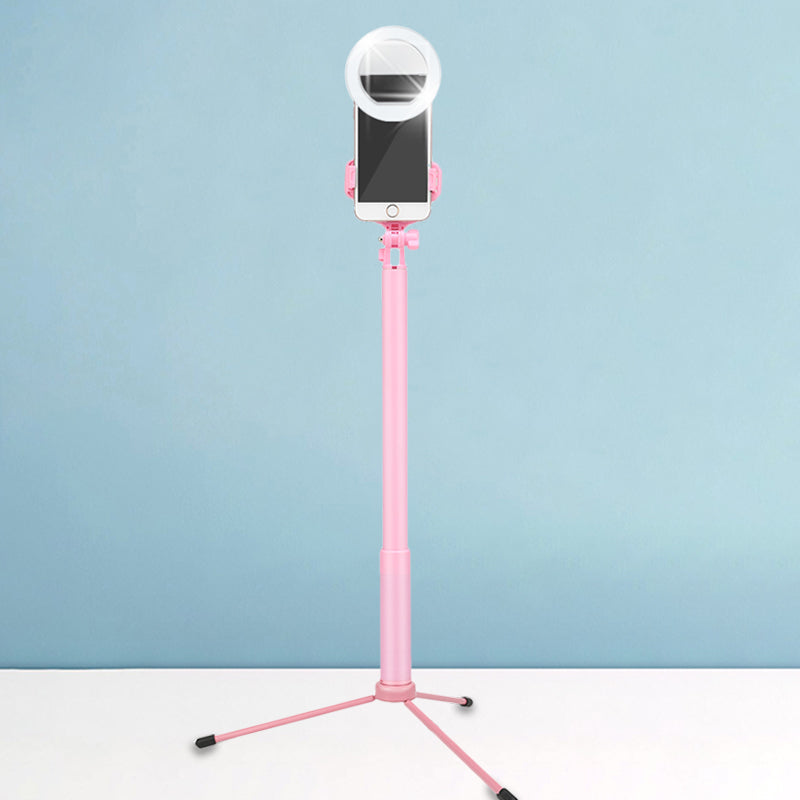 Lisslune | Mobile phone holder LED filling lamp Modern style Pink mirror lighting with circular metal shade