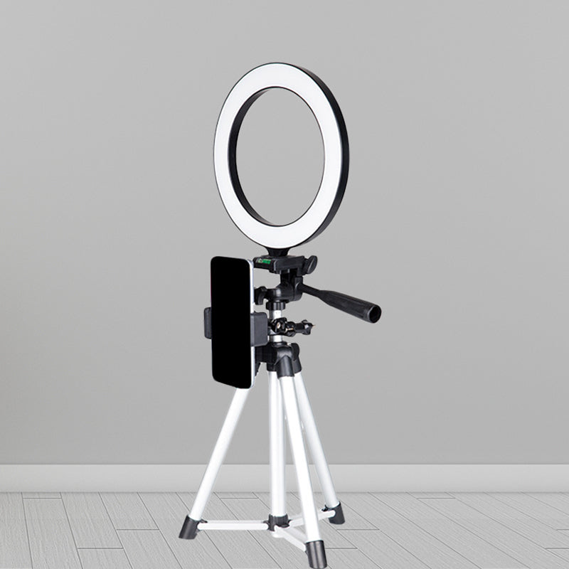 Lisslune | Ring-shaped metal fill lamp Minimal white adjustable LED makeup lighting with tripod stand
