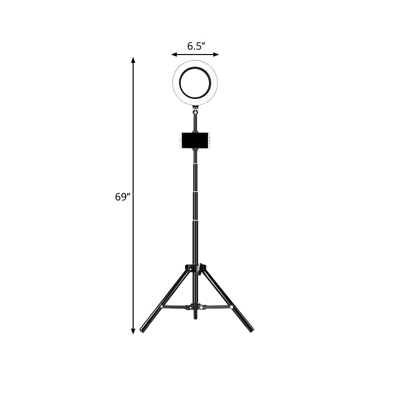 Lisslune | Ring Metallic Vanity Lighting Modern Black Tripod LED Fill Flush Lamp with Tripod Design