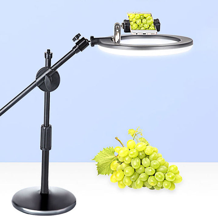 Lisslune | Round Shaped Iron Vanity Lighting Minimalist Black Finish LED Fill Light with Phone Holder Design