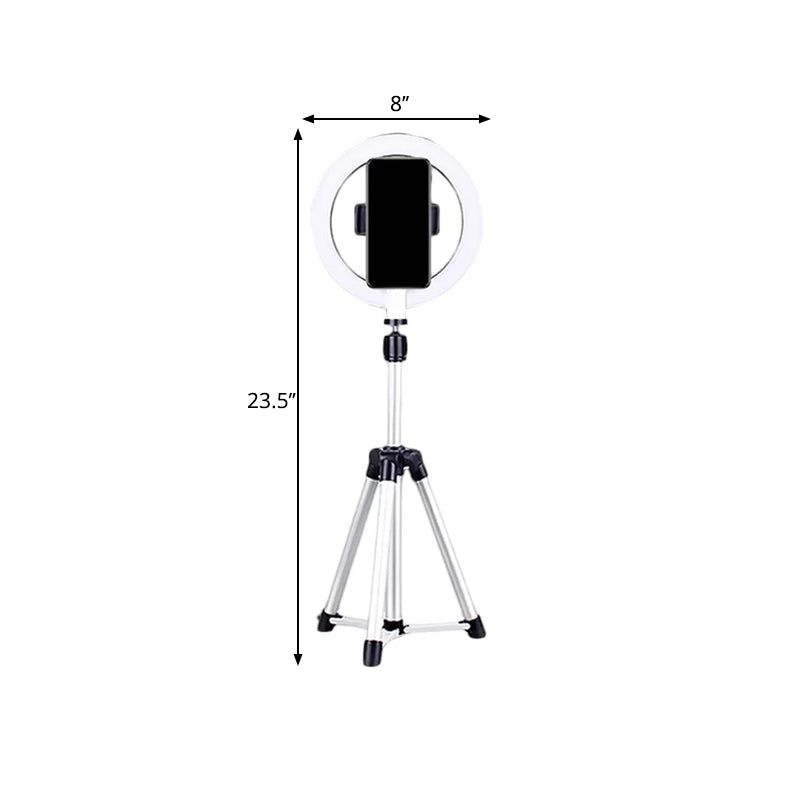 Lisslune | Black Finish Round Fill Lamp Simplicity LED Metallic Vanity Lighting Ideas for Phone Holder