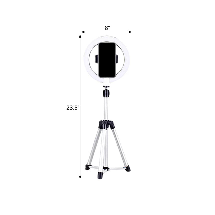 Lisslune | Black Finish Round Fill Lamp Simplicity LED Metallic Vanity Lighting Ideas for Phone Holder
