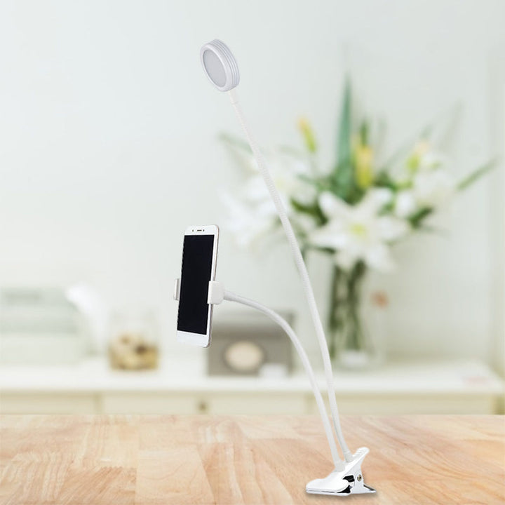 Lisslune | Round Fill Flush Lamp Contemporary Metal Black/White LED Flexible Sink Lighting with Clip Base