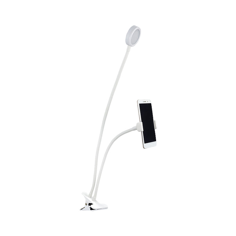 Lisslune | Round Fill Flush Lamp Contemporary Metal Black/White LED Flexible Sink Lighting with Clip Base