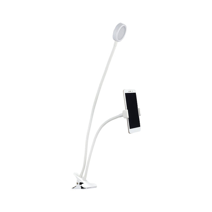 Lisslune | Round Fill Flush Lamp Contemporary Metal Black/White LED Flexible Sink Lighting with Clip Base