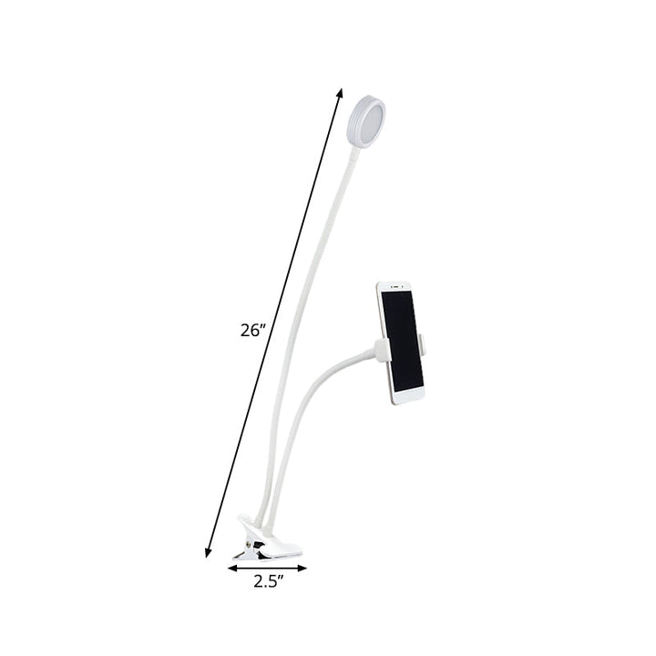 Lisslune | Round Fill Flush Lamp Contemporary Metal Black/White LED Flexible Sink Lighting with Clip Base