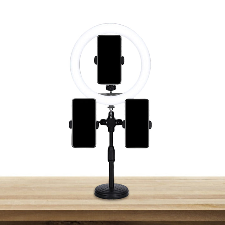 Lisslune | Minimal LED Mirror Lamp Black Version Round USB Fill Flash Light with Metallic Shade