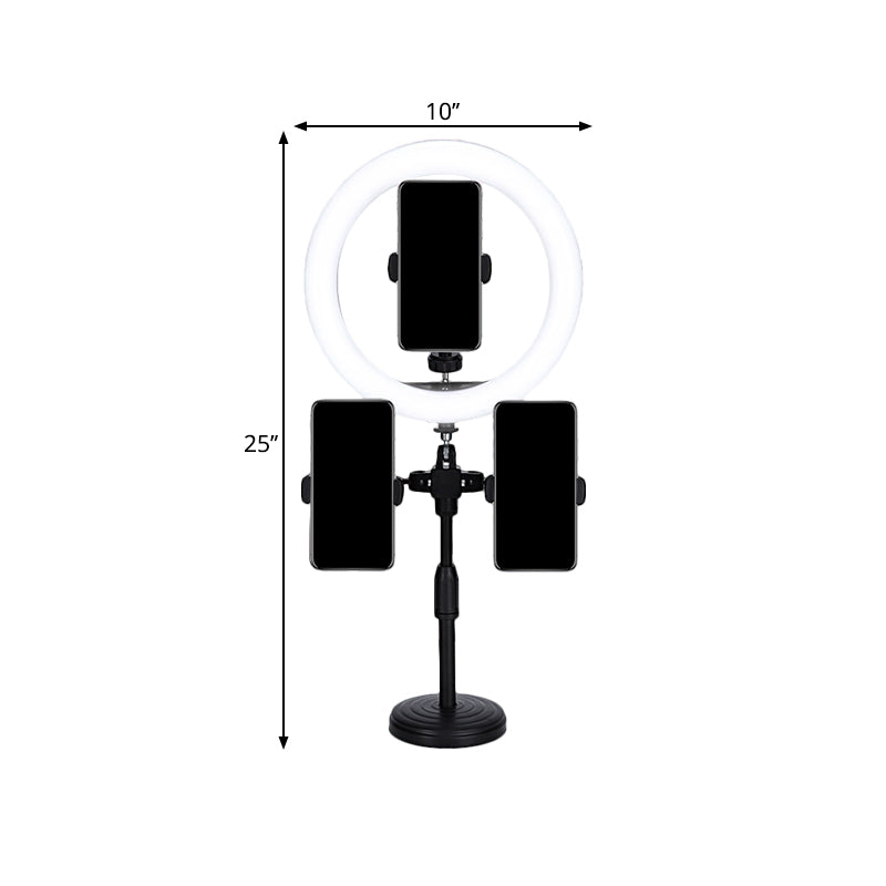 Lisslune | Minimal LED Mirror Lamp Black Version Round USB Fill Flash Light with Metallic Shade