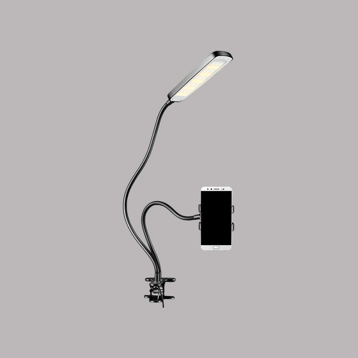 Lisslune | Metal Rectangle Makeup Lighting Minimalist Portable LED Fill Flush Light in Black with Flexible Arm