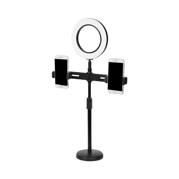 Lisslune | Metallic Circular Make-Up Lamp Modernist LED Fill Light in Black with USB Port