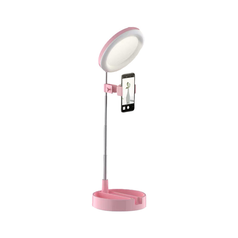 Lisslune | Minimal Ring LED Make-Up Lighting Metal Phone Holder USB Fill Flush Lamp in Black/White/Pink