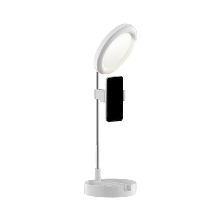 Lisslune | Minimal Ring LED Make-Up Lighting Metal Phone Holder USB Fill Flush Lamp in Black/White/Pink