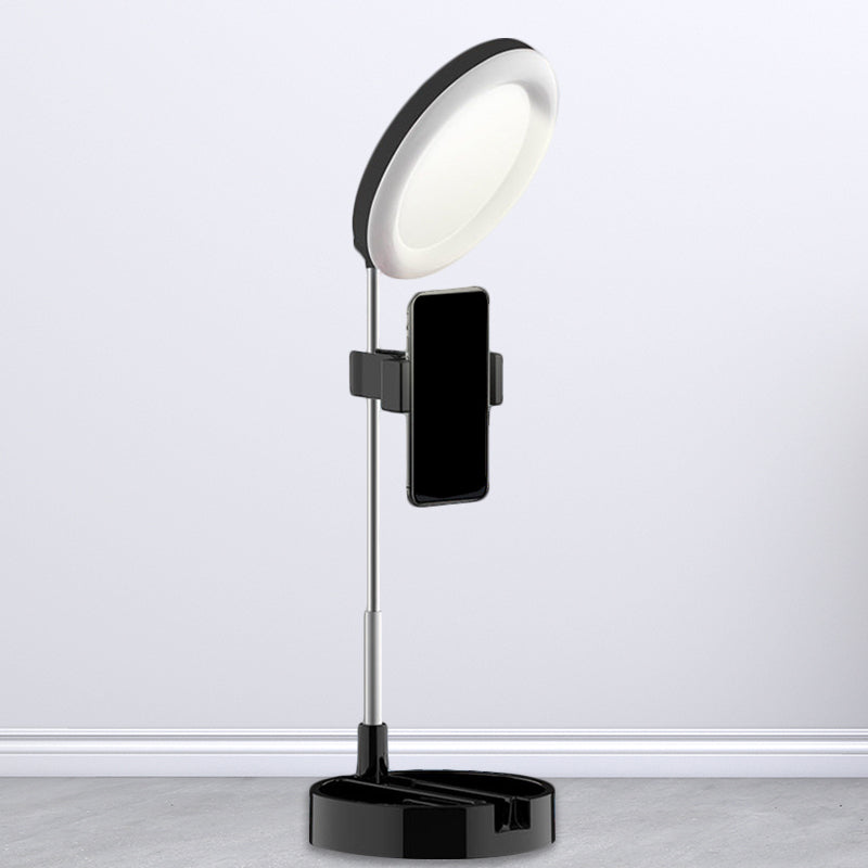 Lisslune | Minimal Ring LED Make-Up Lighting Metal Phone Holder USB Fill Flush Lamp in Black/White/Pink