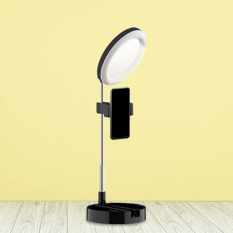 Lisslune | Minimal Ring LED Make-Up Lighting Metal Phone Holder USB Fill Flush Lamp in Black/White/Pink