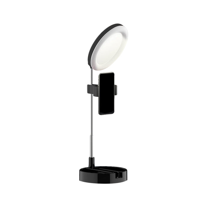 Lisslune | Minimal Ring LED Make-Up Lighting Metal Phone Holder USB Fill Flush Lamp in Black/White/Pink