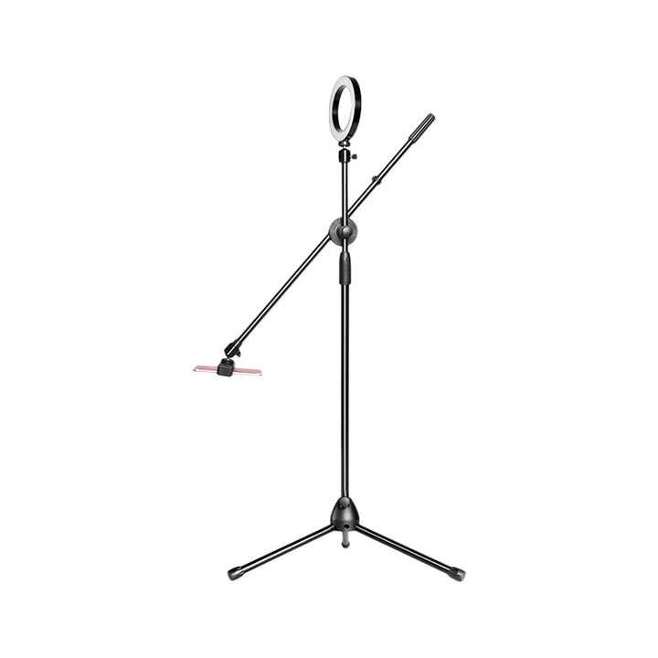 Lisslune | Black round LED mirror light Simple style Metallic USB-filled flush lighting with adjustable arm