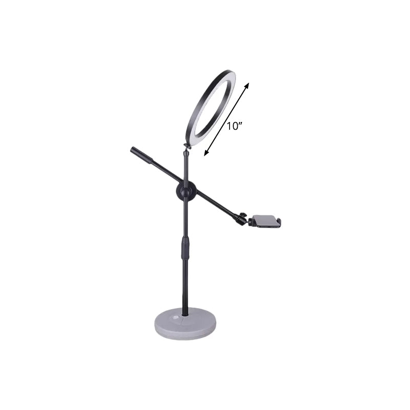 Lisslune | Round Metal Vanity Light contemporary adjustable LED black recessed lamp, 8"/10" B