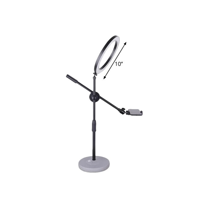 Lisslune | Round Metal Vanity Light contemporary adjustable LED black recessed lamp, 8"/10" B