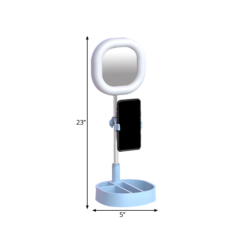 Lisslune | Square LED Mirror Light Simple Style Metallic Black/Pink/Blue Finish Fill Light with USB Connection
