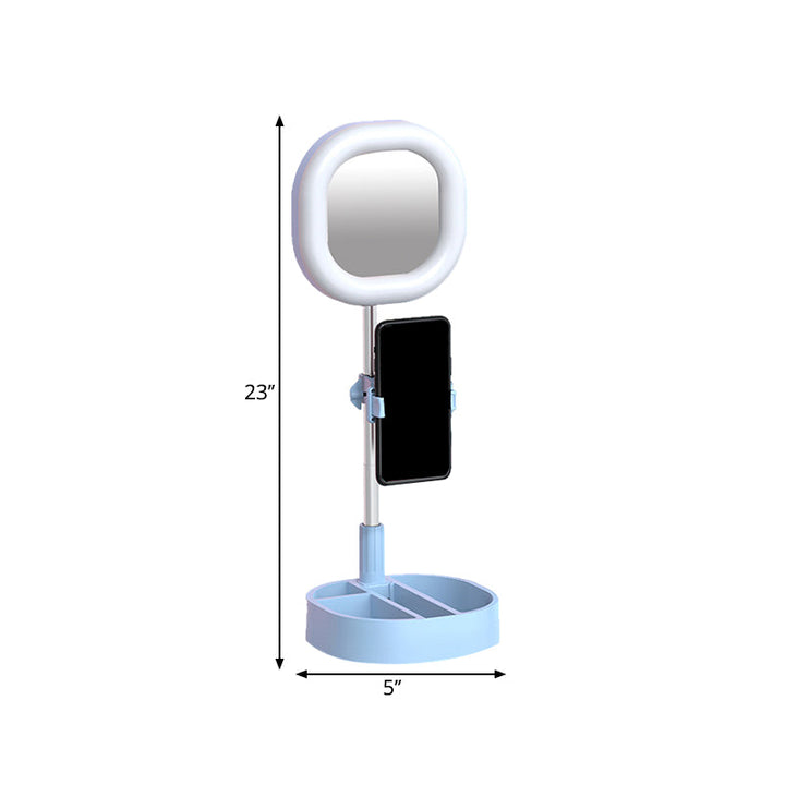 Lisslune | Square LED Mirror Light Simple Style Metallic Black/Pink/Blue Finish Fill Light with USB Connection