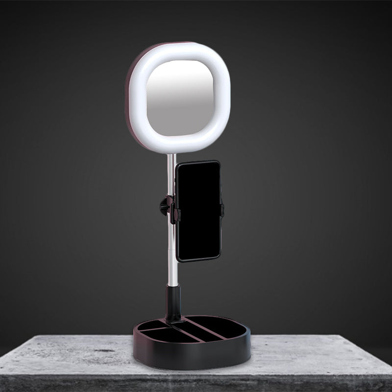Lisslune | Square LED Mirror Light Simple Style Metallic Black/Pink/Blue Finish Fill Light with USB Connection