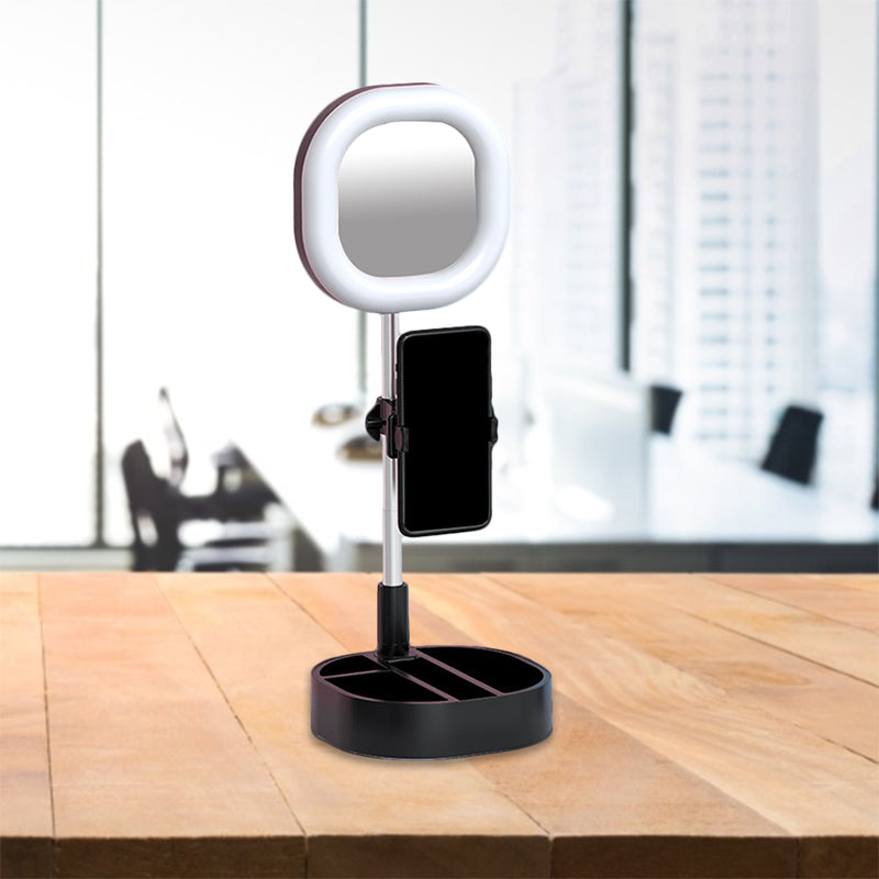 Lisslune | Square LED Mirror Light Simple Style Metallic Black/Pink/Blue Finish Fill Light with USB Connection