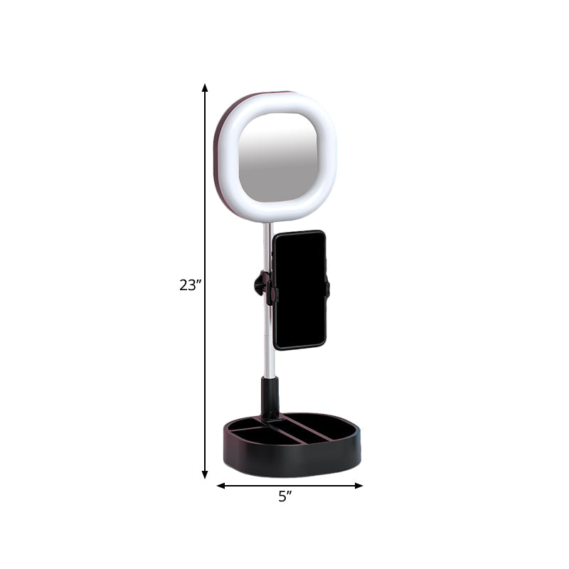 Lisslune | Square LED Mirror Light Simple Style Metallic Black/Pink/Blue Finish Fill Light with USB Connection